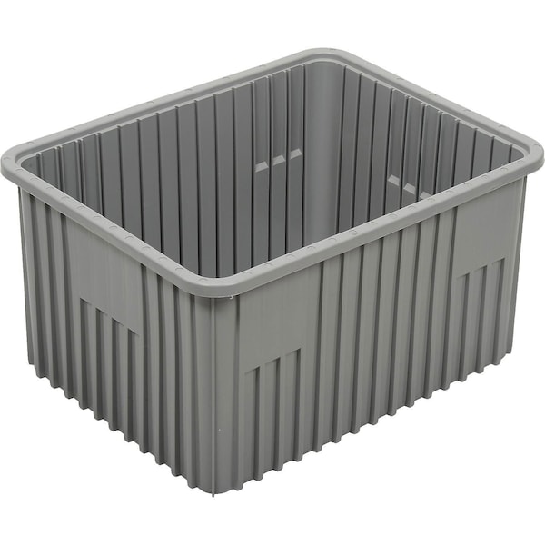 Quantum Storage Systems Divider Box, Polypropylene, Gray, 12 in H, 17-1/2 in W, 22-1/2 in L DG93120GY - main